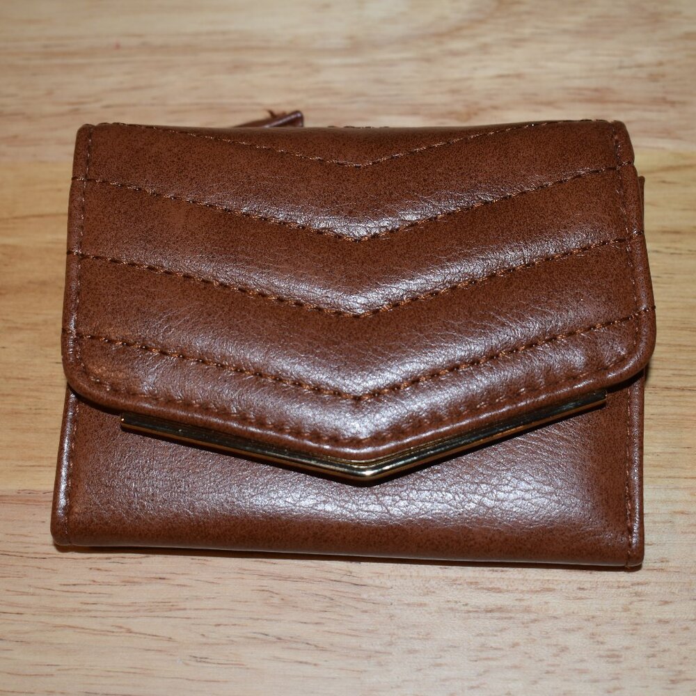 Women's Small Quilted Brown Wallet